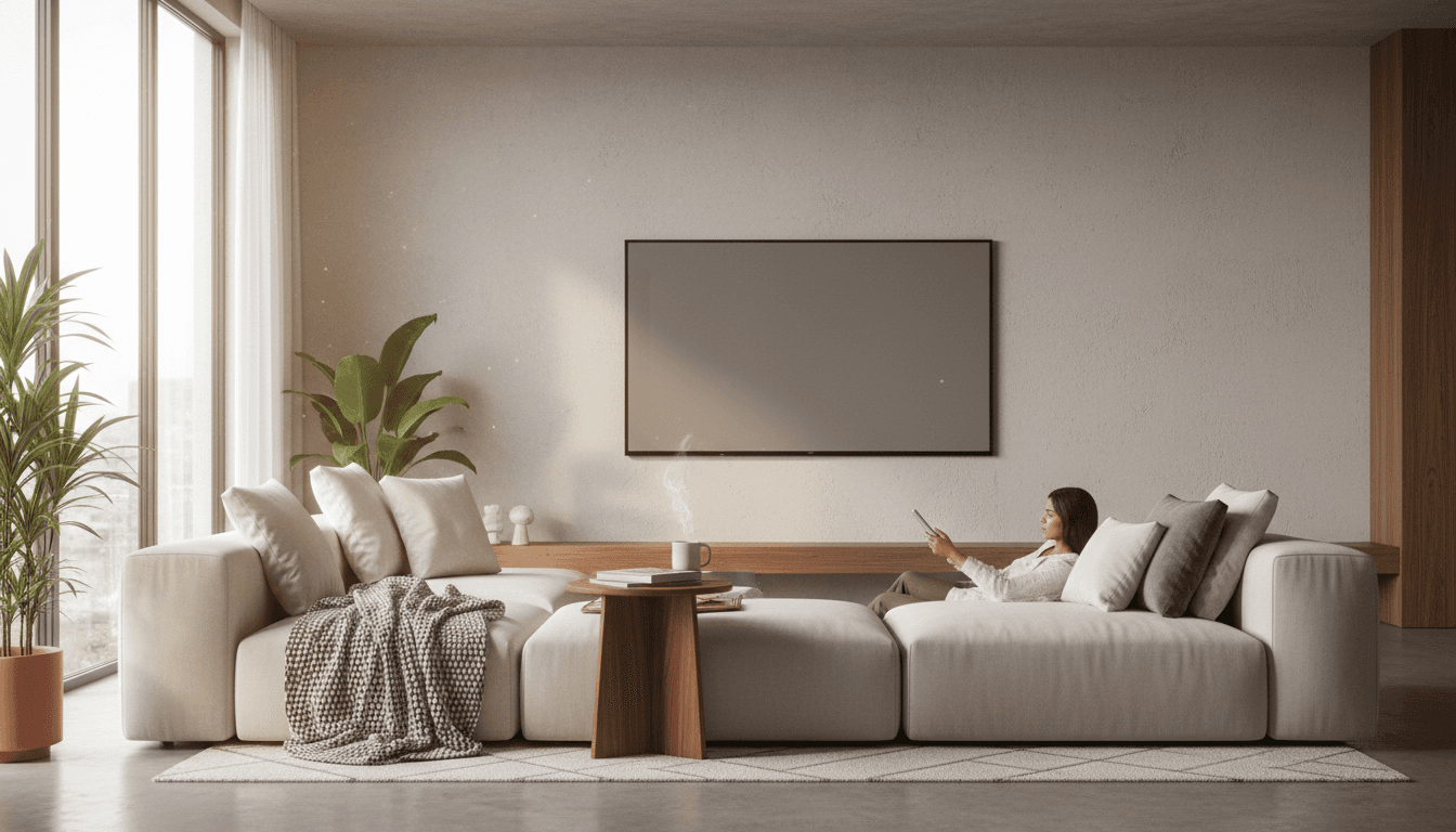 Teenager sitting thoughtfully in a sunlit living room