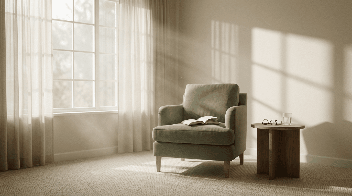 Cozy living room in therapeutic residential care home